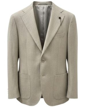 Santaniello Single-Breasted Notched-Lapel Blazer - Grey