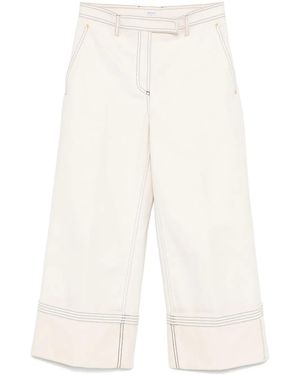 Thom Browne Belted Wide-Leg Jeans - White