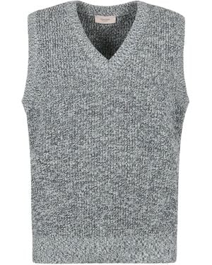 Agnona V-Neck Sweater - Gray