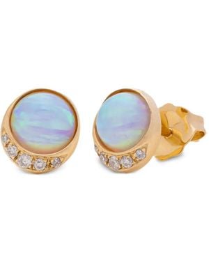 Eden Presley Pendientes Moonrise en oro amarillo de 14 ct con ópalo - Azul