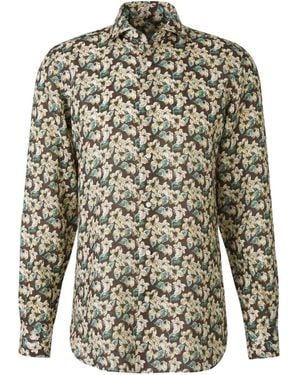 Vincenzo Di Ruggiero Floral-Print Long-Sleeve Shirt - Green