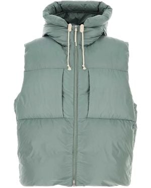 Jil Sander Gilet Matelassé À Capuche - Vert
