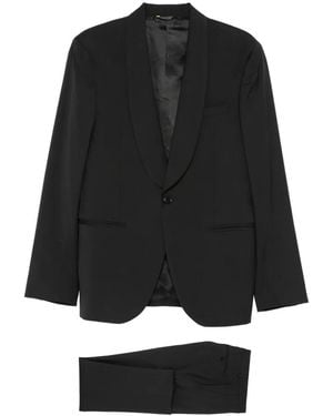Manuel Ritz Shawl-Lapel Single-Breasted Suit - Black