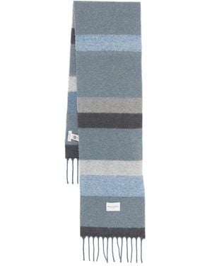 Marc O' Polo Écharpe Rayée À Franges - Blue