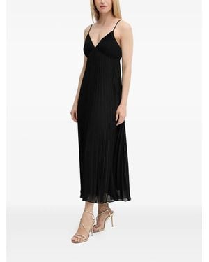MICHAEL Michael Kors Geplooide Maxi-Jurk Met V-Hals - Zwart