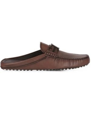 Tod's T Timeless Leather Loafers - Brown