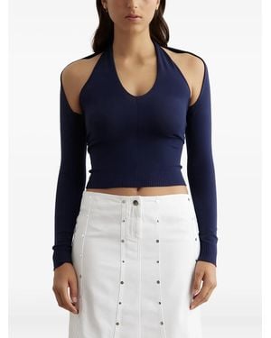 GIMAGUAS Open-Back Long-Sleeved Top - Blue