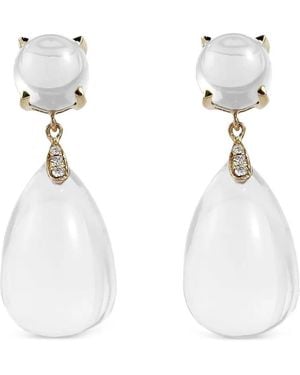 Goshwara Orecchini Naughty Moon Con Cristalli E Diamanti - Bianco