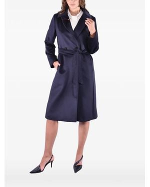 Max Mara Double-Breasted Belted Coat - Blue