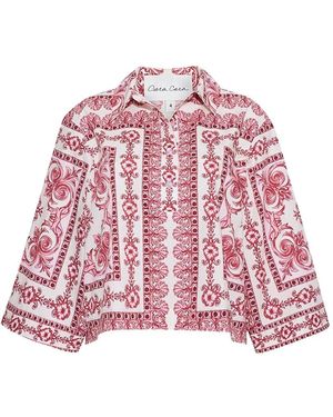 Cara Cara Camisa Erica Con Pañuelo Estampado - Rojo