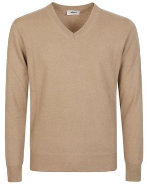 Altea Kaschmirpullover mit V-Ausschnitt - Natur