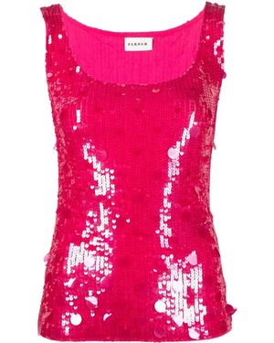 P.A.R.O.S.H. スパンコール タンクトップ - ピンク