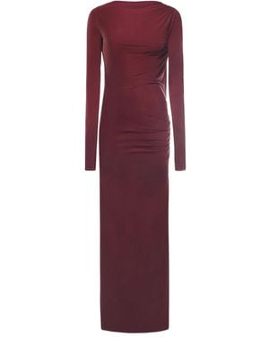 ANDAMANE Long-Sleeve Draped Dress - Purple
