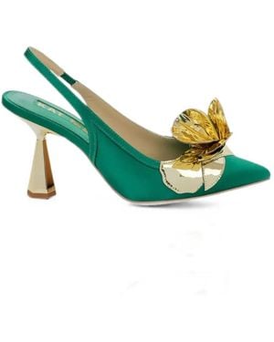 Kat Maconie Mules À Appliques Fleurs - Green