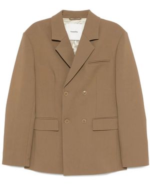 Nanushka Double-Breasted Blazer - Natural