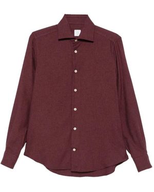 Eleventy Button-Up Long-Sleeve Shirt - Purple