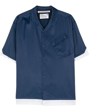 White Mountaineering Camp-Collar Layered Shirt - Blue