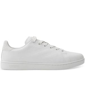 Burberry Embossed-Check Leather Sneakers - White