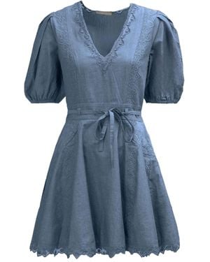 Ulla Johnson Kleid mit Puffärmeln - Blau