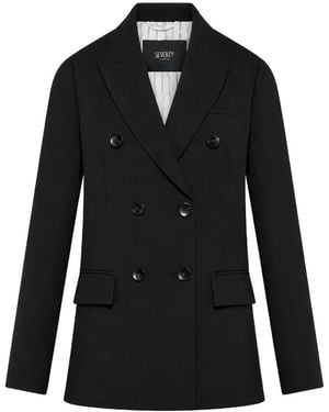 Seventy Double-Breasted Peak-Lapels Blazer - Black