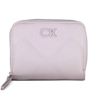 Calvin Klein Quilted Zip-Around Wallet - Purple