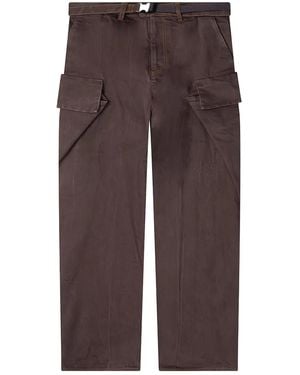 Sacai Buckle Cargo-Jeans - Braun