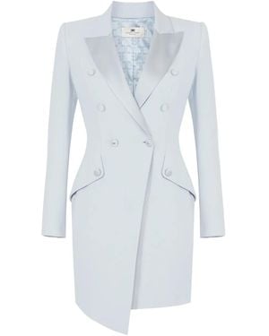 Elisabetta Franchi Asymmetrical Double-Breasted Mini Dress - Blue