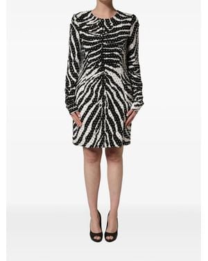 Dolce & Gabbana Kleid Mit Zebra-Print Und Strassverzierung - Schwarz