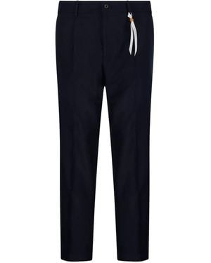 Santaniello Pantaloni Con Pieghe E Fiocco - Blu