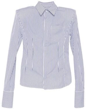 Juun.J Striped Shoulder Pad Shirt - Purple