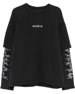 Purple Brand Textured Cotton T-Shirt - Black