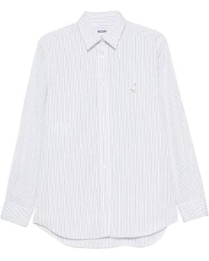 Moschino Striped Embroidered-Goose Shirt - White