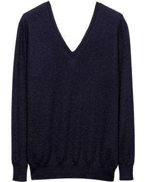 Prada Pull En Cachemire À Col V - Bleu