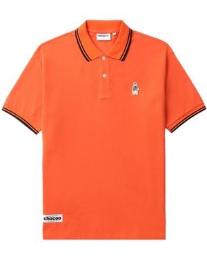 Chocoolate Logo-Appliqué Cotton Polo Shirt - Orange