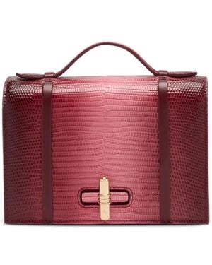 Malone Souliers Gradient-Effect Embossed Leather May Handbag - Red