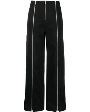 Jil Sander ジップアップ ワイドパンツ - ブラック