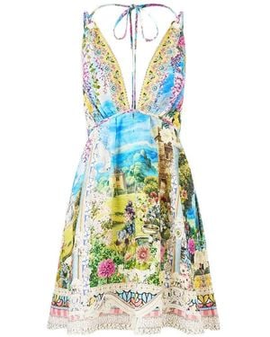 CAMILLA Navás Nouveau Flared Hardware Dress - White