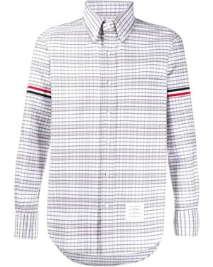 Thom Browne Armband Stripe Checked Shirt - White