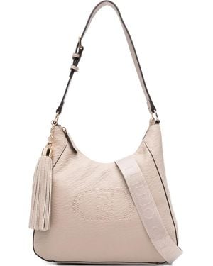Liu Jo Small Logo-Embossed Shoulder Bag - Natural