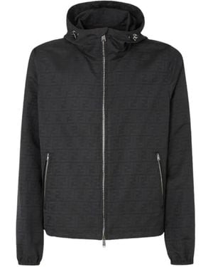 Fendi Ff Zucca Jacquard Nylon Blouson - Black