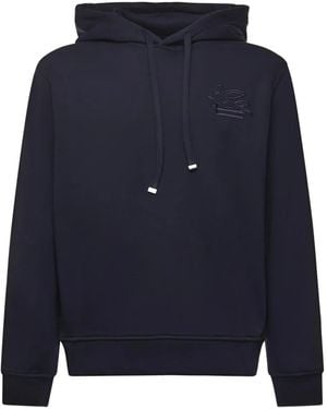 Etro Embroidered Hoodie - ブルー