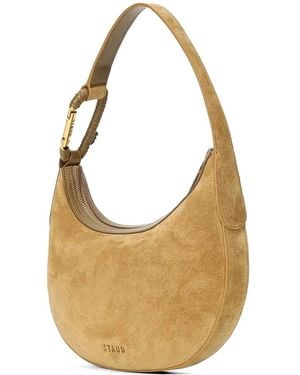 STAUD Alden Suede Shoulder Bag - White