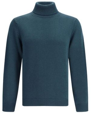 Roberto Collina Turtleneck Wool Sweater - ブルー