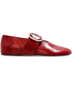 Jil Sander Buckle-Detail Ballet Flats - Red