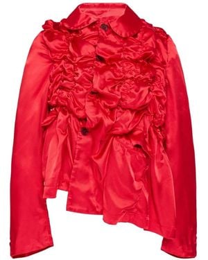 Comme des Garçons Ruched Asymmetrical Jacket - Red
