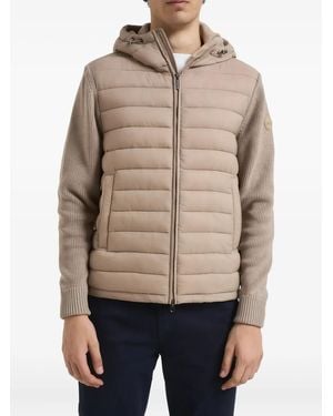 Colmar Hooded Ribbed Coat - Natural