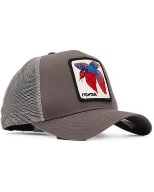 Goorin Bros Patch-Detail Mesh-Panel Baseball Cap - Gray