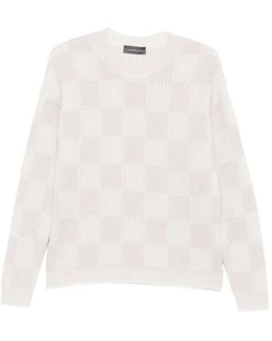 Lorena Antoniazzi Geruite Trui Verfraaid Met Pailletten - Wit