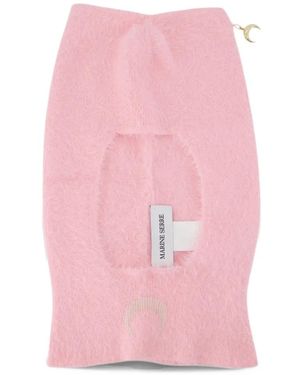 Marine Serre Fluffy Wool Balaclava - Pink