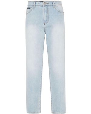 Philipp Plein Logo Wide-Leg Jeans - Blue